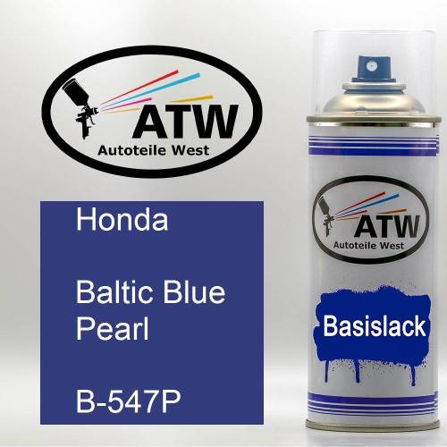 Honda, Baltic Blue Pearl, B-547P: 400ml Sprühdose, von ATW Autoteile West.